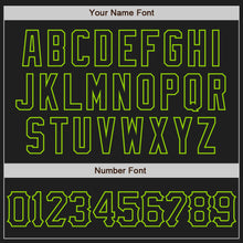 Load image into Gallery viewer, Custom Black Neon Green 3D Pattern Design Curve Lines Authentic Baseball Jersey