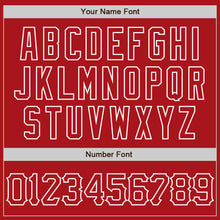 Load image into Gallery viewer, Custom Red White 3D Pattern Design Curve Lines Authentic Baseball Jersey