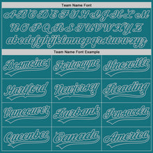 Load image into Gallery viewer, Custom Teal Gray 3D Pattern Design Curve Lines Authentic Baseball Jersey