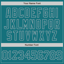 Load image into Gallery viewer, Custom Teal Gray 3D Pattern Design Curve Lines Authentic Baseball Jersey