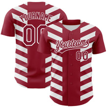 Load image into Gallery viewer, Custom Crimson White 3D Pattern Design Side Stripes Authentic Baseball Jersey