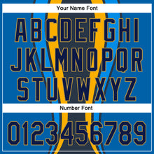 Load image into Gallery viewer, Custom Royal Navy-Old Gold 3D Pattern Design Side Stripes Authentic Baseball Jersey