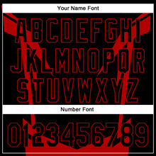Load image into Gallery viewer, Custom Black Red 3D Pattern Design Side Sharp Edges Authentic Baseball Jersey