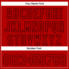 Load image into Gallery viewer, Custom Red Black 3D Pattern Design Side Stripes Authentic Baseball Jersey