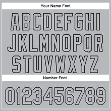 Load image into Gallery viewer, Custom Gray Black 3D Pattern Design Side Stripes Authentic Baseball Jersey