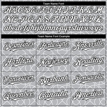 Load image into Gallery viewer, Custom Gray White-Black 3D Pattern Design Arabesque Shape Authentic Baseball Jersey