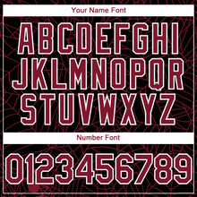 Load image into Gallery viewer, Custom Black Crimson-White 3D Pattern Design Spider Web Authentic Baseball Jersey