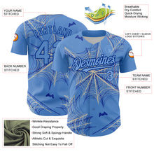 Load image into Gallery viewer, Custom Light Blue Cream-Royal 3D Pattern Design Spider Web Authentic Baseball Jersey