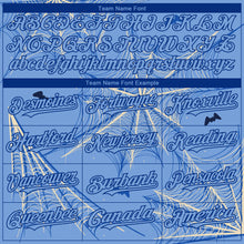 Load image into Gallery viewer, Custom Light Blue Cream-Royal 3D Pattern Design Spider Web Authentic Baseball Jersey
