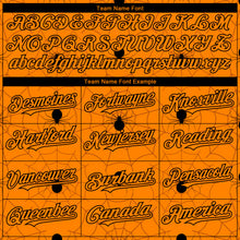 Load image into Gallery viewer, Custom Bay Orange Black 3D Pattern Design Spider Web Authentic Baseball Jersey