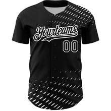 Load image into Gallery viewer, Custom Black White 3D Pattern Design Halftone Authentic Baseball Jersey