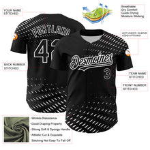 Load image into Gallery viewer, Custom Black White 3D Pattern Design Halftone Authentic Baseball Jersey