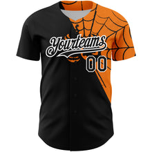 Load image into Gallery viewer, Custom Black Bay Orange-White 3D Pattern Design Spider Web Authentic Baseball Jersey