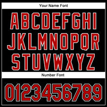 Load image into Gallery viewer, Custom Black Red-White 3D Pattern Design Curve Solid Authentic Baseball Jersey