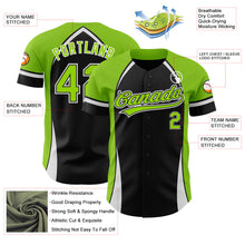 Load image into Gallery viewer, Custom Black Neon Green-White 3D Pattern Design Curve Solid Authentic Baseball Jersey
