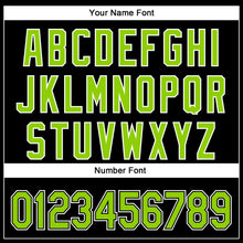 Load image into Gallery viewer, Custom Black Neon Green-White 3D Pattern Design Curve Solid Authentic Baseball Jersey
