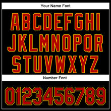 Load image into Gallery viewer, Custom Black Red-Gold 3D Pattern Design Curve Solid Authentic Baseball Jersey