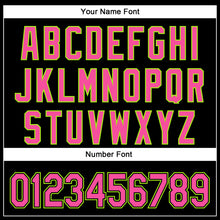 Load image into Gallery viewer, Custom Black Pink-Neon Green 3D Pattern Design Curve Solid Authentic Baseball Jersey