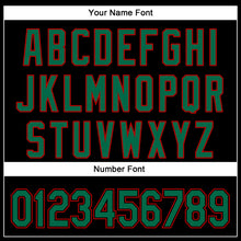 Load image into Gallery viewer, Custom Black Kelly Green-Red 3D Pattern Design Curve Solid Authentic Baseball Jersey