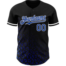 Load image into Gallery viewer, Custom Black Royal-White 3D Pattern Design Leopard Print Fade Fashion Authentic Baseball Jersey