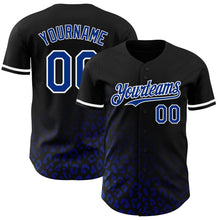 Load image into Gallery viewer, Custom Black Royal-White 3D Pattern Design Leopard Print Fade Fashion Authentic Baseball Jersey