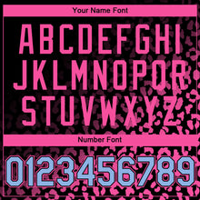 Load image into Gallery viewer, Custom Black Light Blue-Pink 3D Pattern Design Leopard Print Fade Fashion Authentic Baseball Jersey