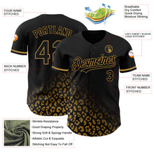 Load image into Gallery viewer, Custom Black Old Gold 3D Pattern Design Leopard Print Fade Fashion Authentic Baseball Jersey