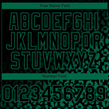 Load image into Gallery viewer, Custom Black Kelly Green 3D Pattern Design Leopard Print Fade Fashion Authentic Baseball Jersey