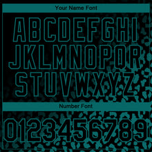 Load image into Gallery viewer, Custom Black Teal 3D Pattern Design Leopard Print Fade Fashion Authentic Baseball Jersey
