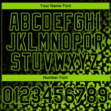 Load image into Gallery viewer, Custom Black Neon Green 3D Pattern Design Leopard Print Fade Fashion Authentic Baseball Jersey