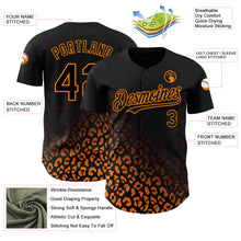 Load image into Gallery viewer, Custom Black Bay Orange 3D Pattern Design Leopard Print Fade Fashion Authentic Baseball Jersey