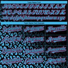 Load image into Gallery viewer, Custom Black Pink-Sky Blue 3D Pattern Design Leopard Print Fade Fashion Authentic Baseball Jersey