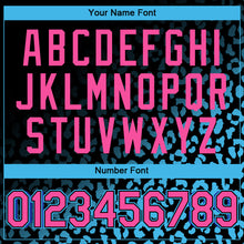 Load image into Gallery viewer, Custom Black Pink-Sky Blue 3D Pattern Design Leopard Print Fade Fashion Authentic Baseball Jersey