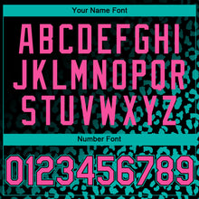 Load image into Gallery viewer, Custom Black Pink-Aqua 3D Pattern Design Leopard Print Fade Fashion Authentic Baseball Jersey