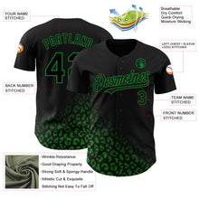 Load image into Gallery viewer, Custom Black Grass Green 3D Pattern Design Leopard Print Fade Fashion Authentic Baseball Jersey