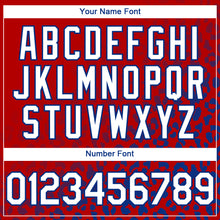 Load image into Gallery viewer, Custom Red White-Royal 3D Pattern Design Leopard Print Fade Fashion Authentic Baseball Jersey