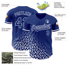 Load image into Gallery viewer, Custom Royal White 3D Pattern Design Leopard Print Fade Fashion Authentic Baseball Jersey