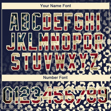 Load image into Gallery viewer, Custom Navy Vintage USA Flag-Cream 3D Pattern Design Leopard Print Fade Fashion Authentic Baseball Jersey