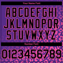 Load image into Gallery viewer, Custom Purple Black-Pink 3D Pattern Design Leopard Print Fade Fashion Authentic Baseball Jersey