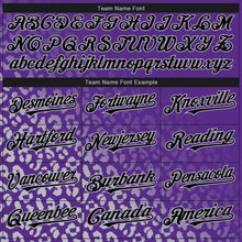 Load image into Gallery viewer, Custom Purple Black-Gray 3D Pattern Design Leopard Print Fade Fashion Authentic Baseball Jersey