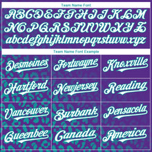 Load image into Gallery viewer, Custom Purple White-Teal 3D Pattern Design Leopard Print Fade Fashion Authentic Baseball Jersey