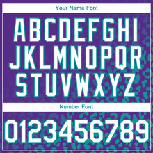 Load image into Gallery viewer, Custom Purple White-Teal 3D Pattern Design Leopard Print Fade Fashion Authentic Baseball Jersey