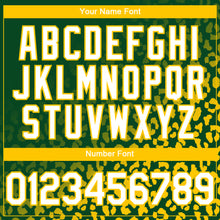 Load image into Gallery viewer, Custom Green White-Yellow 3D Pattern Design Leopard Print Fade Fashion Authentic Baseball Jersey