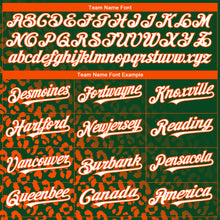 Load image into Gallery viewer, Custom Green White-Orange 3D Pattern Design Leopard Print Fade Fashion Authentic Baseball Jersey