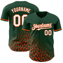 Load image into Gallery viewer, Custom Green White-Orange 3D Pattern Design Leopard Print Fade Fashion Authentic Baseball Jersey