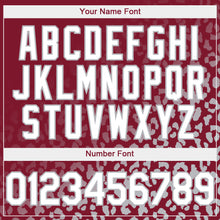 Load image into Gallery viewer, Custom Crimson White-Gray 3D Pattern Design Leopard Print Fade Fashion Authentic Baseball Jersey