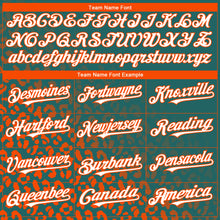 Load image into Gallery viewer, Custom Teal White-Orange 3D Pattern Design Leopard Print Fade Fashion Authentic Baseball Jersey