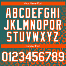 Load image into Gallery viewer, Custom Teal White-Orange 3D Pattern Design Leopard Print Fade Fashion Authentic Baseball Jersey