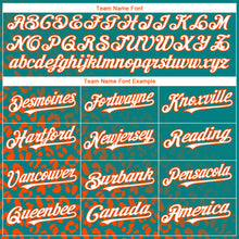 Load image into Gallery viewer, Custom Aqua White-Orange 3D Pattern Design Leopard Print Fade Fashion Authentic Baseball Jersey