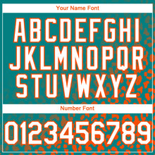 Load image into Gallery viewer, Custom Aqua White-Orange 3D Pattern Design Leopard Print Fade Fashion Authentic Baseball Jersey